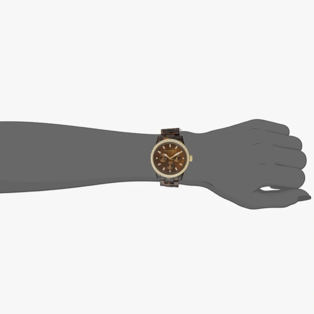 MICHAEL Michael Kors Ritz Crystal Index Multi-Function Water Resistant SS Watch